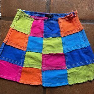 Patchwork mini skirt